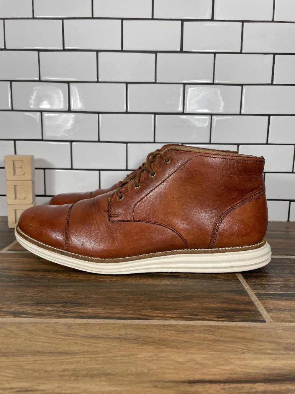 Cole Haan Original Grand Chukka Boot Shoes Mens Size 11.5 Brown Leather Cap Toe